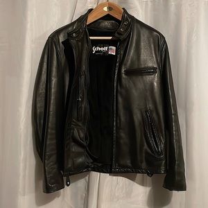 Black Leather Schott Jacket with liner